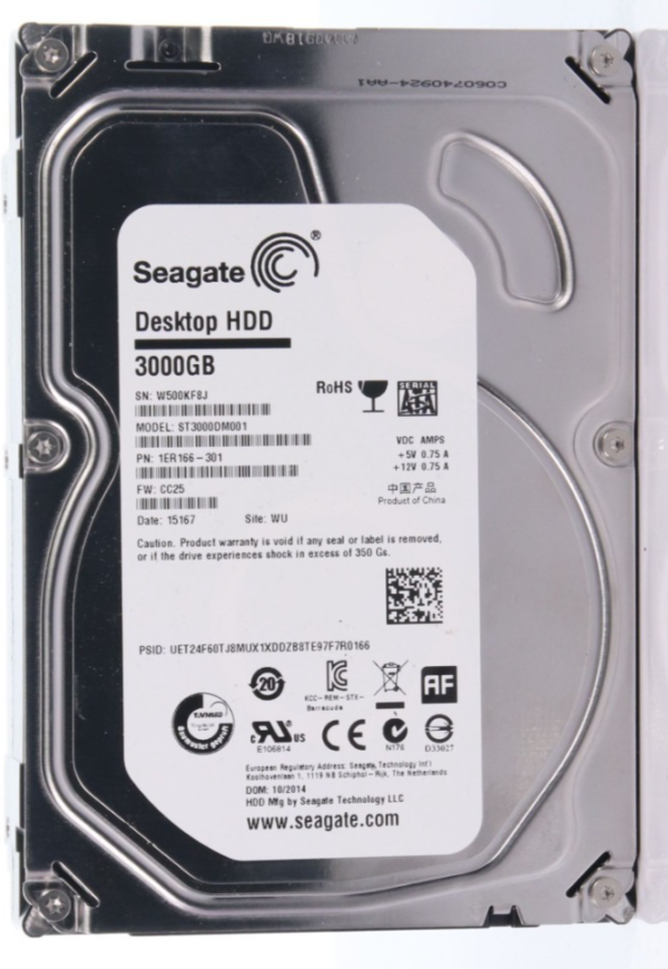 Dell Seagate ST3000DM001 0HHD4K Barracuda 3TB 3.5" SATA 7.2k RPM HDD