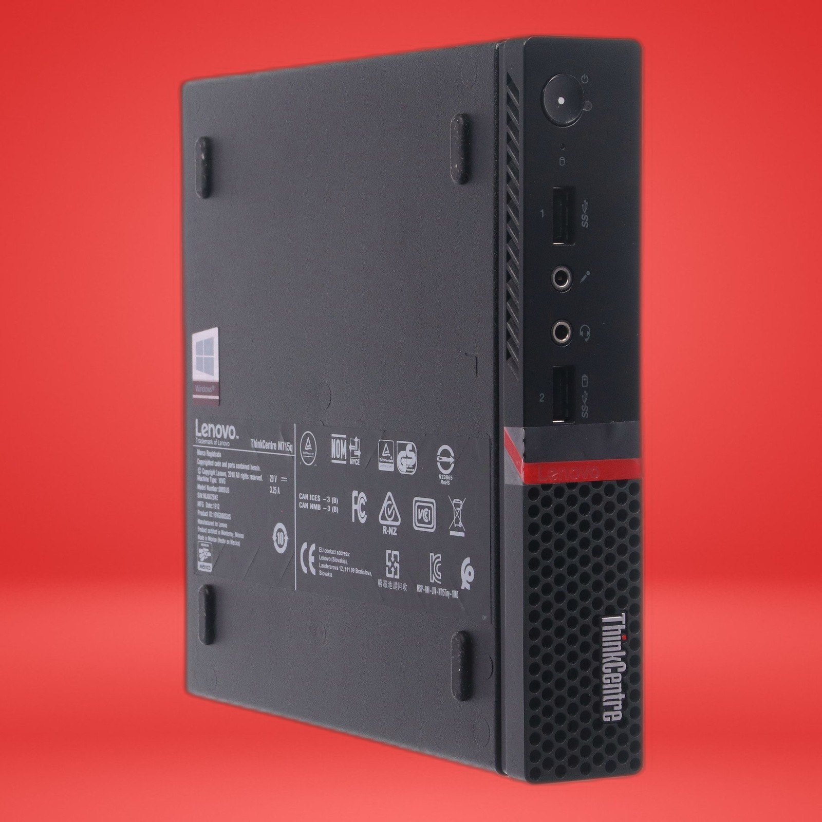 LENOVO ThinkCentre M715q Ryzen 5 PRO 2400GE 16GB RAM 256NVME W/AC Adapter - Image 2
