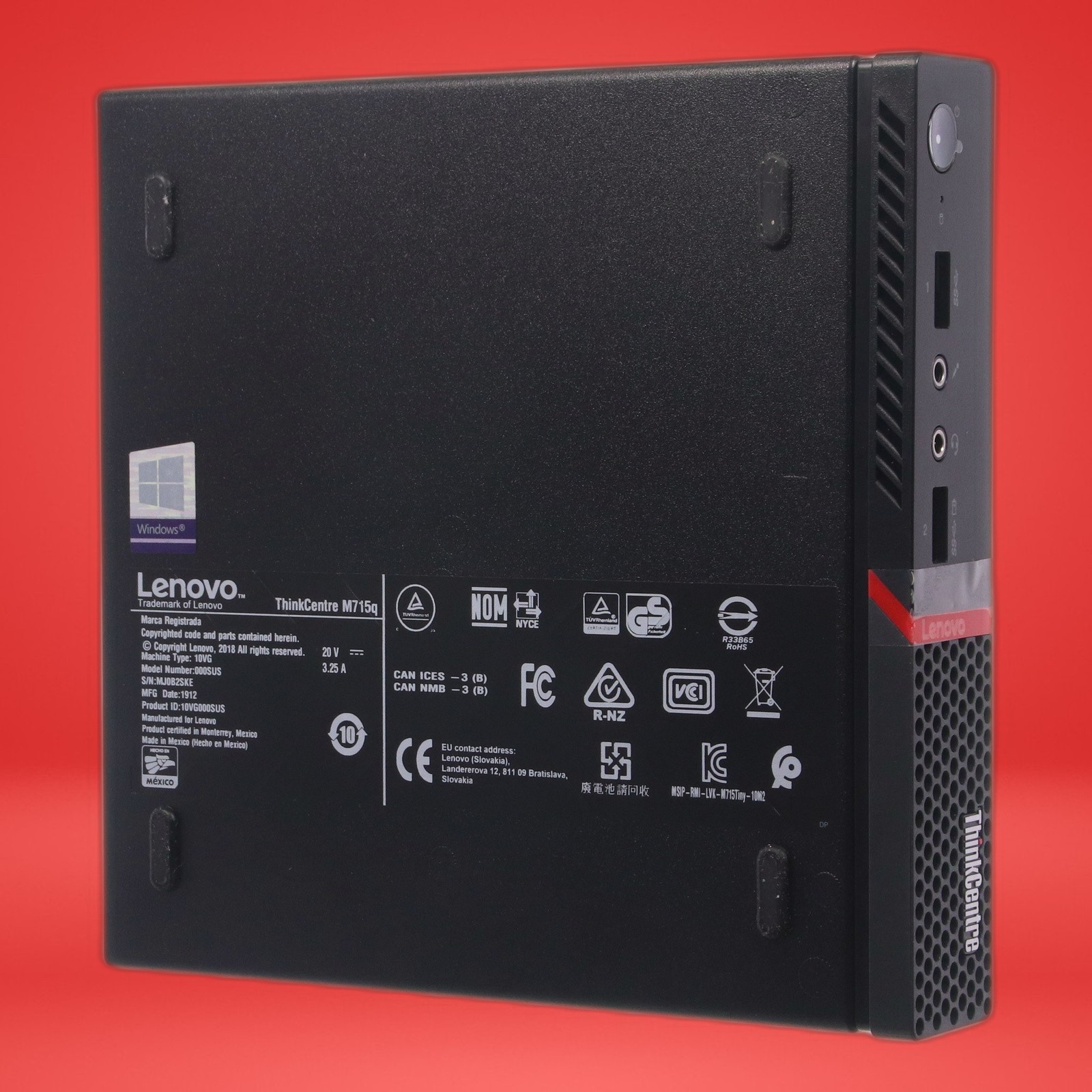 LENOVO ThinkCentre M715q Ryzen 5 PRO 2400GE 16GB RAM 256NVME W/AC Adapter - Image 11