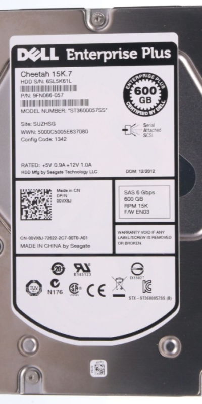 Dell Seagate 3.5" ST3600057SS 600GB 6Gbps 15KRPM SAS HDD Drive PN: 9FN066-150