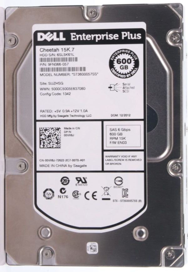 Dell Seagate 3.5" ST3600057SS 600GB 6Gbps 15KRPM SAS HDD Drive PN: 9FN066-150