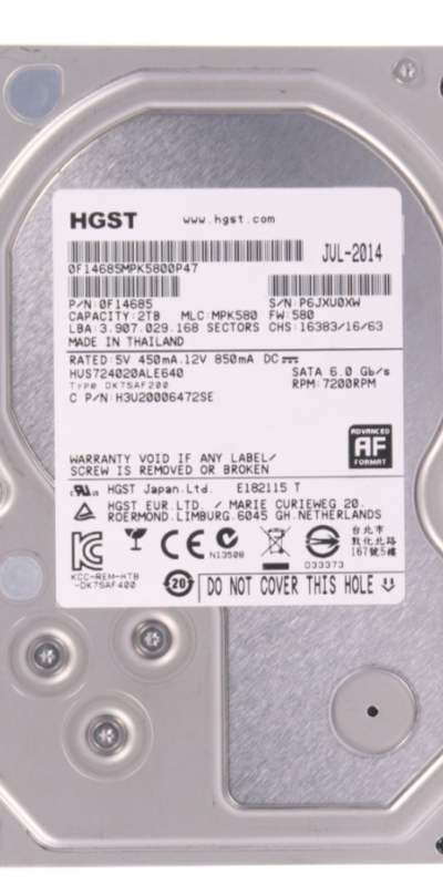 LOT OF 10 HGST 2TB 0F14685 7200RPM 6Gb/s Internal 3.5" HDD H3U20006472SE T9-A12