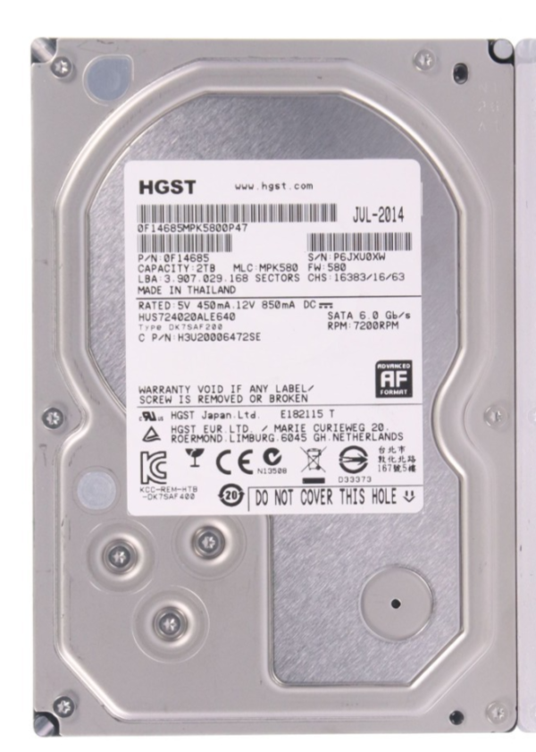 LOT OF 10 HGST 2TB 0F14685 7200RPM 6Gb/s Internal 3.5" HDD H3U20006472SE T9-A12