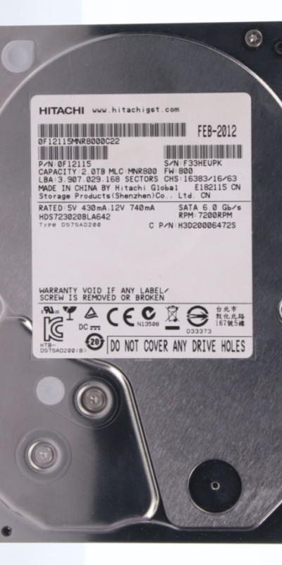 Hitachi Deskstar 7K3000 3.5" 2TB 7200RPM Cache SATA III HDD HDS723020BLA642