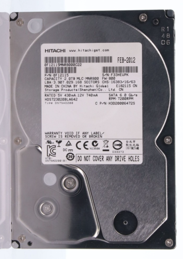 Hitachi Deskstar 7K3000 3.5" 2TB 7200RPM Cache SATA III HDD HDS723020BLA642