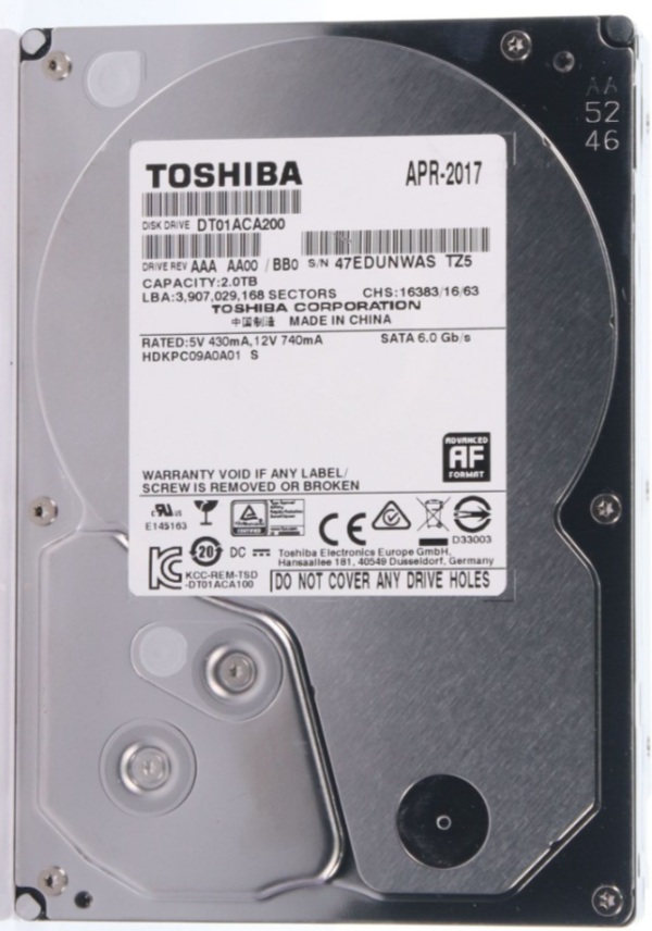 Toshiba - 2TB 3.5'' HDD SATA 7200RPM 6GB/S - DT01ACA200