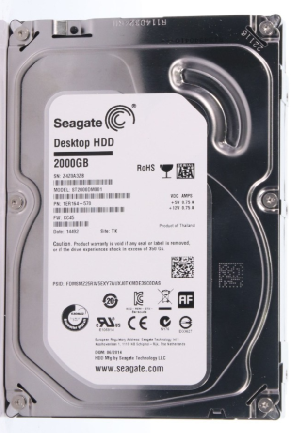 Seagate Barracuda ST2000DM001 2TB 7200RPM 3.5" SATA Hard Drive - HD455A