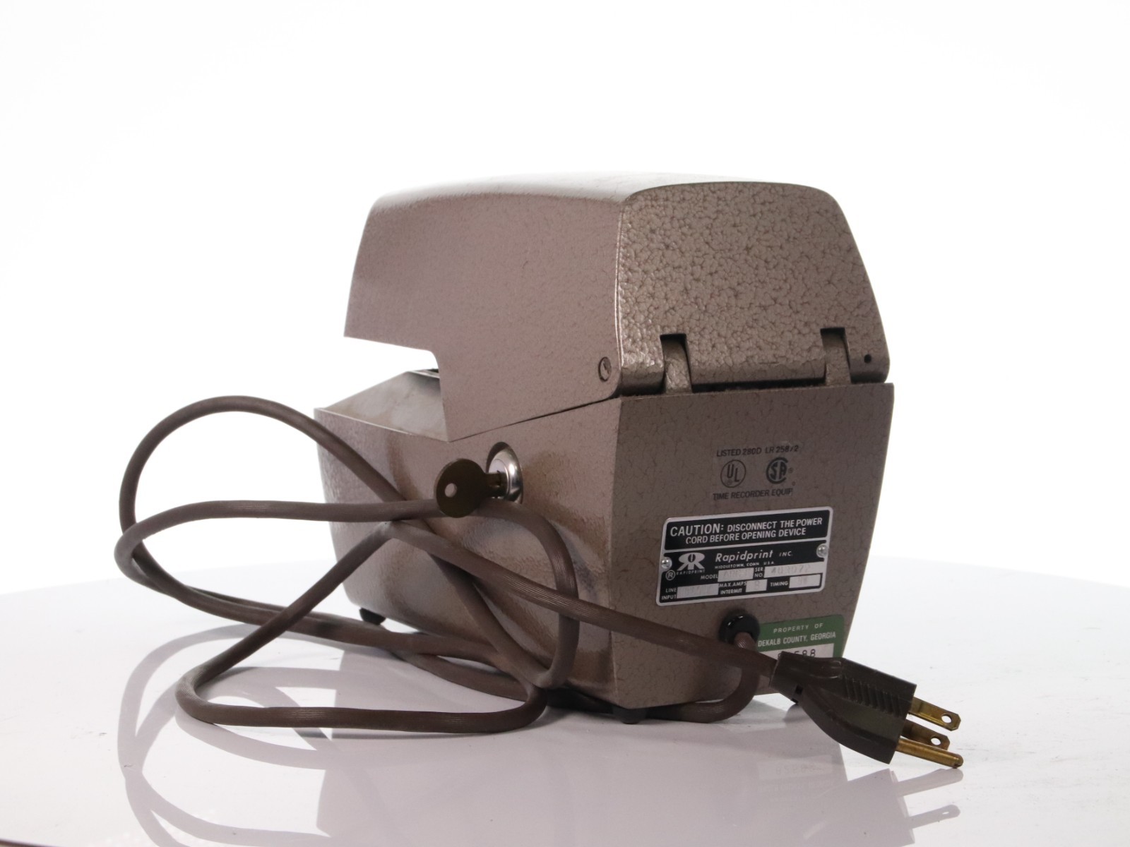 RapidPrint ARC-E Electric Date Time Clock Stamp Machine 770-496-0366 w/o Keys - Image 7