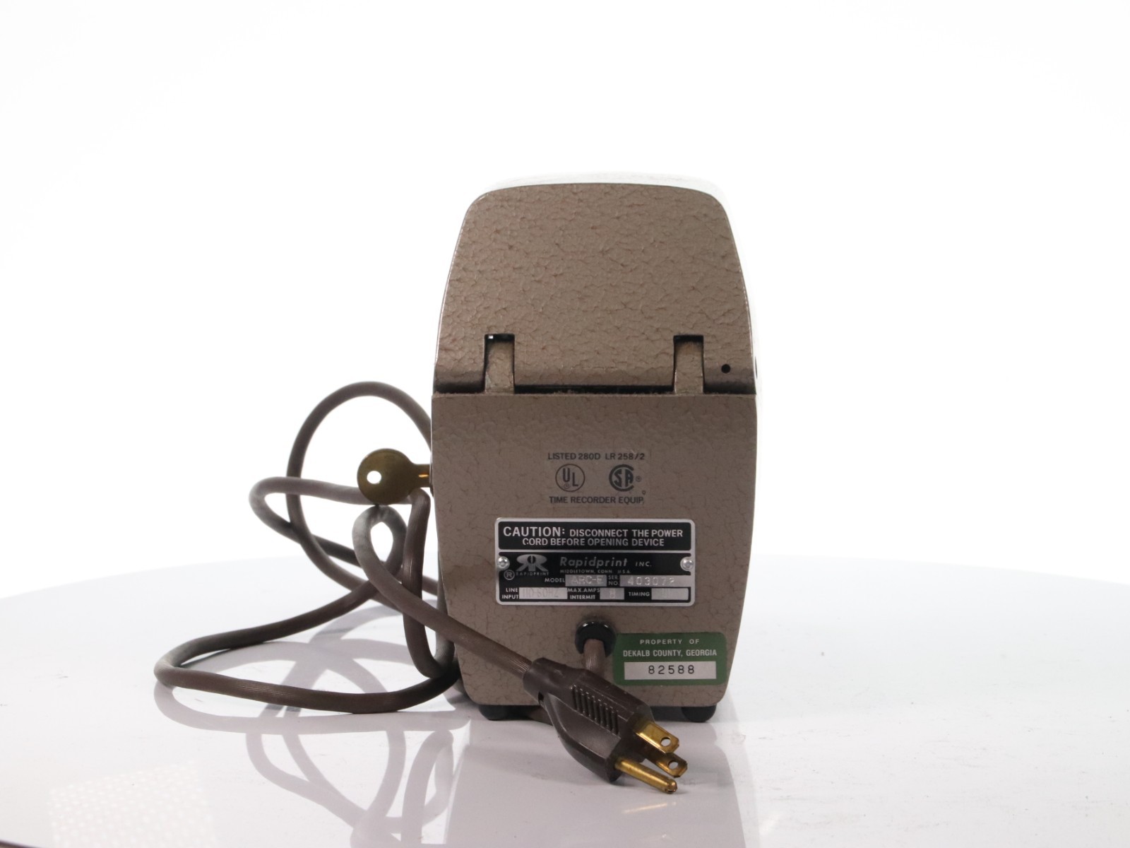 RapidPrint ARC-E Electric Date Time Clock Stamp Machine 770-496-0366 w/o Keys - Image 8