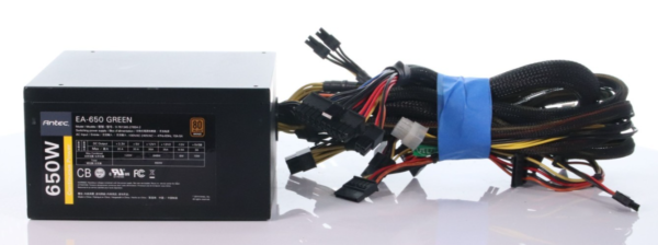 Antec EA-650 GREEN 650W ATX 80 Plus Power Supply, SATA, PCIe, 1 Fan W/ Cord