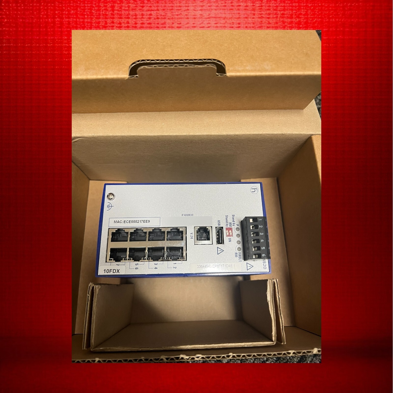 Hirschmann RS20 8-Port Managed DIN Rail Ethernet Switch 336A4940JDP8 NIB - Image 3