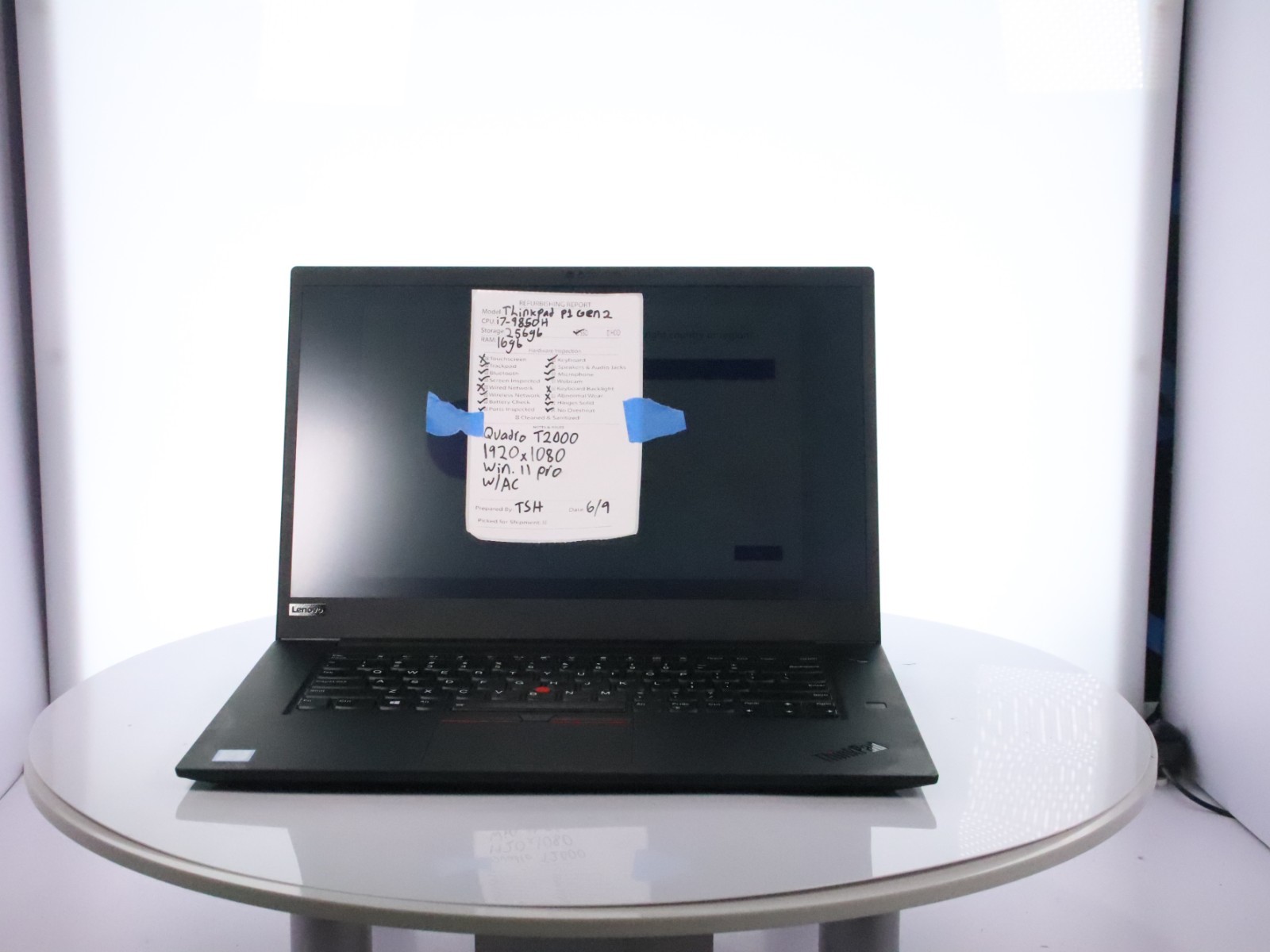 Lenovo ThinkPad P1 Gen 2 Core i7-9850H 16GB RAM 256GB SSD W11P Quadro T2000 w/AC - Image 13