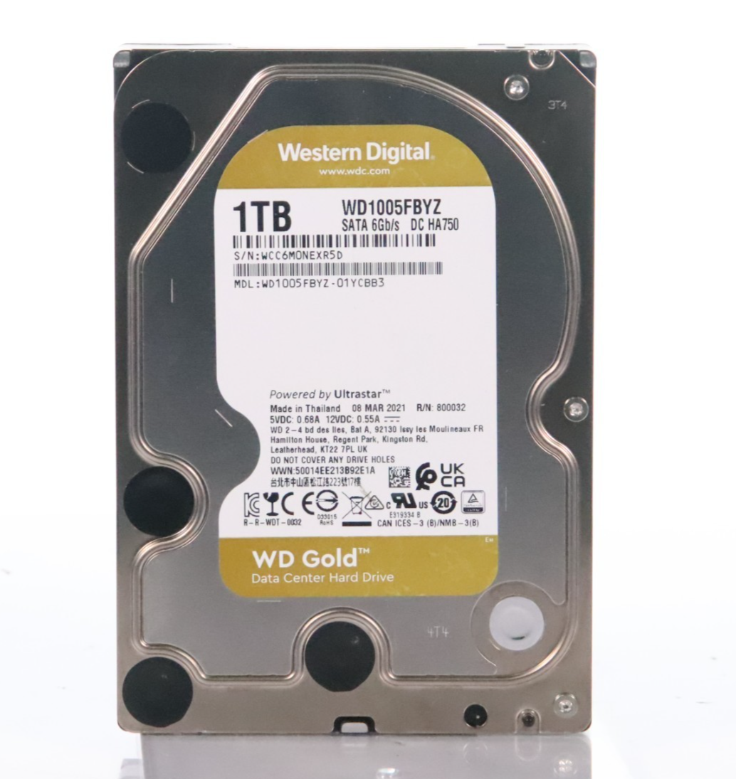 Western Digital Gold WD1005FBYZ 1 TB HDD 7200 RPM 3.5" Hard Drive