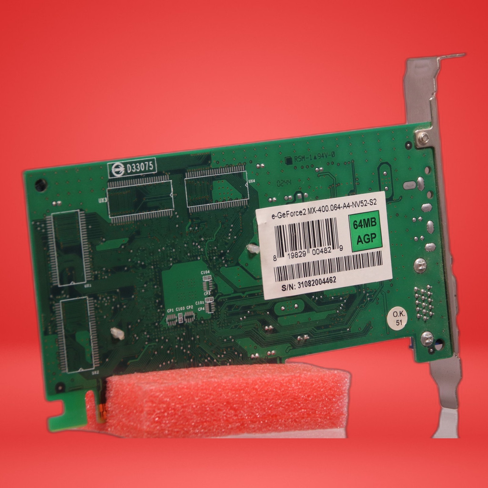 Nvidia e-GeForce2 MX-400 - 64MB AGP Video Card - P/N: 064-A4-NV43-S1 SP6800 - Image 6