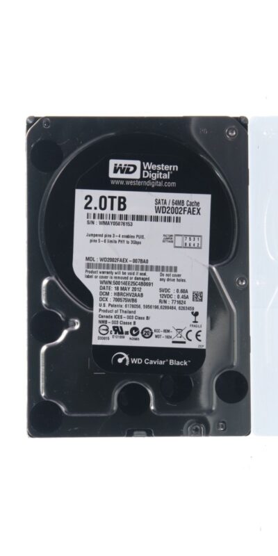 Western Digital WD2002FAEX-007BA0 2TB 3.5" SATA Black Hard Disk Drive