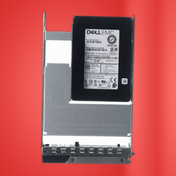 Dell EMC 480GB SATA 6Gb/s SSD MTFDDAK480TDN KCT7J W/ 3.5" Tray
