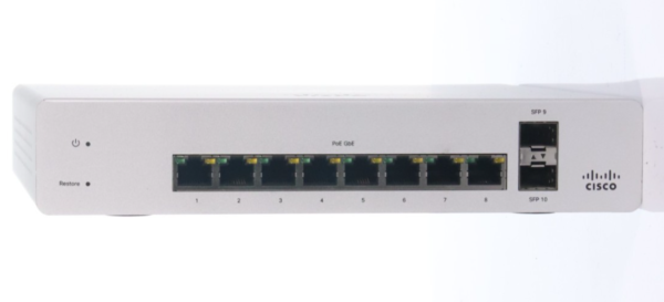 Cisco Meraki MS120-8LP-HW PoE+ Gigabit Ethernet Switch w/ AC Adapter