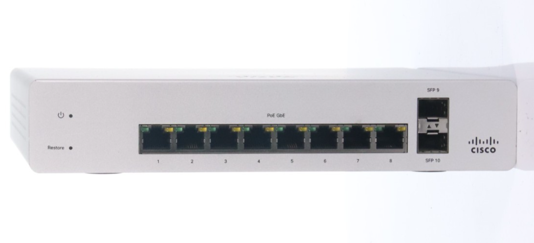 Cisco Meraki MS120-8LP-HW PoE+ Gigabit Ethernet Switch w/ AC Adapter