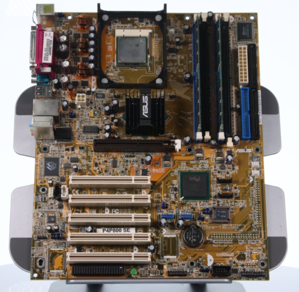 Vintage Asus P4P800-SE Motherboard w/ CPU Cooler,Intel 3 Pentium 4, 2x 512MB RAM