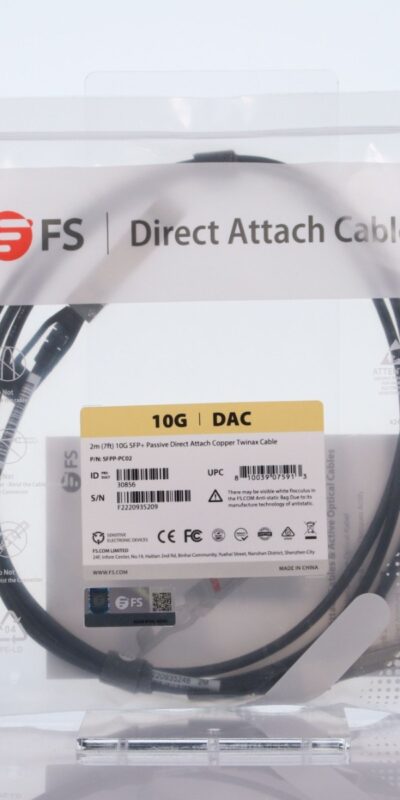 Lot of 8 Fiberstore FS SFPP-PC02 10G SFP+ Passive DAC Twinax Cables 2m