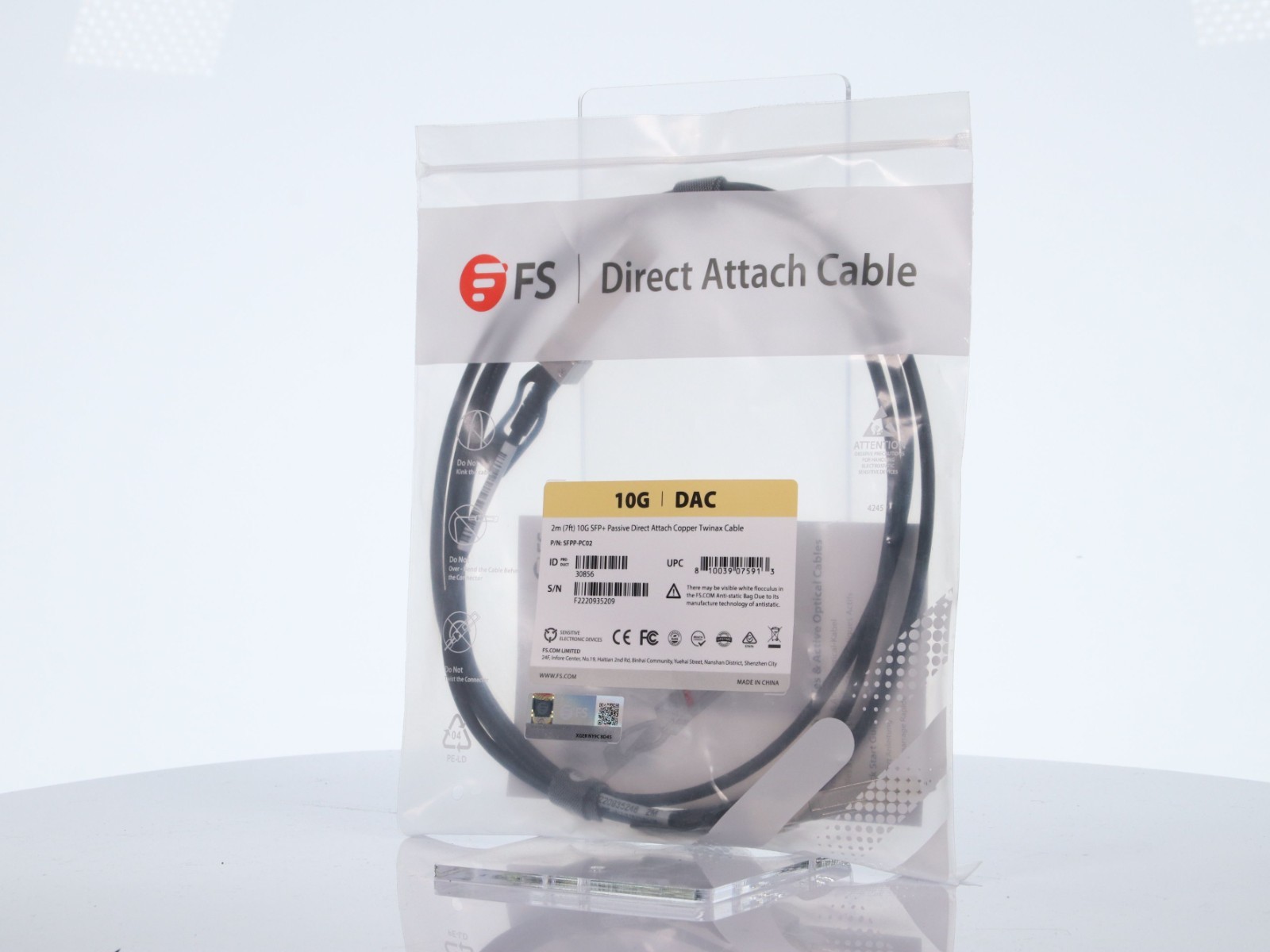 Lot of 8 Fiberstore FS SFPP-PC02 10G SFP+ Passive DAC Twinax Cables 2m - Image 6