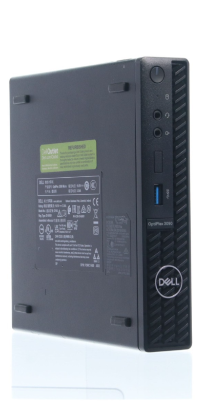 Dell Optiplex 3090 MFF Core i3-10100T 16GB RAM 256GB NVMe W11P W/ 65W AC Adapter