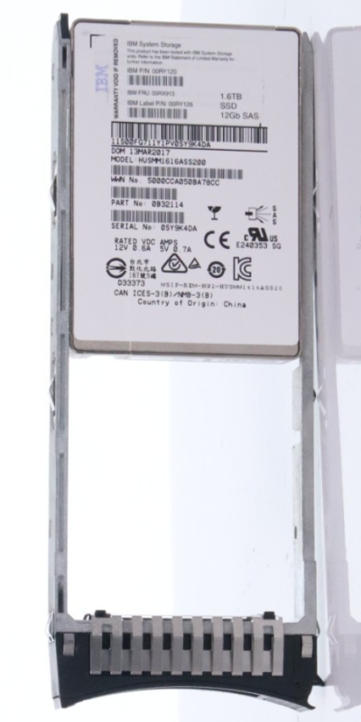 IBM 1.6TB 2.5" SAS SSD 12Gb/s HUSMM1616ASS200 PN:0B32114