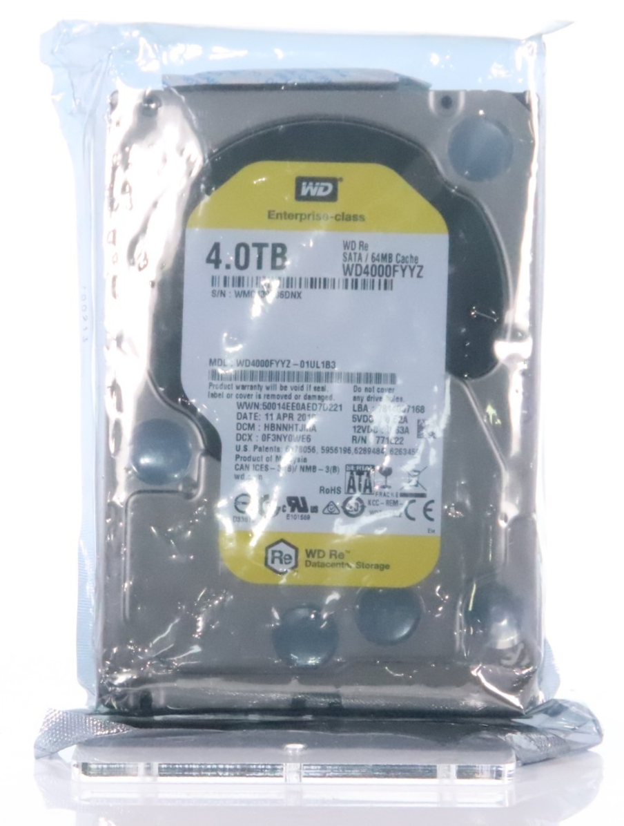 Western Digital RE WD4000FYYZ 4TB 7200 RPM 64MB Cache SATA 6Gb/s 3.5" Hard Drive