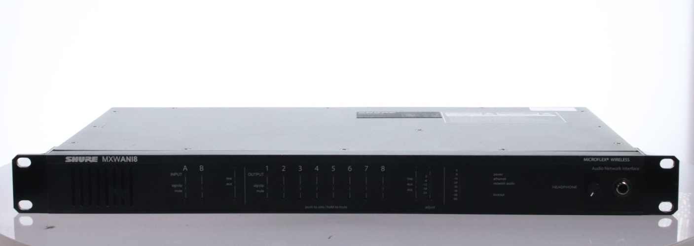 SHURE MXWANI8 MICROFLEX WIRELESS 8-CHANNEL AUDIO NETWORK INTERFACE