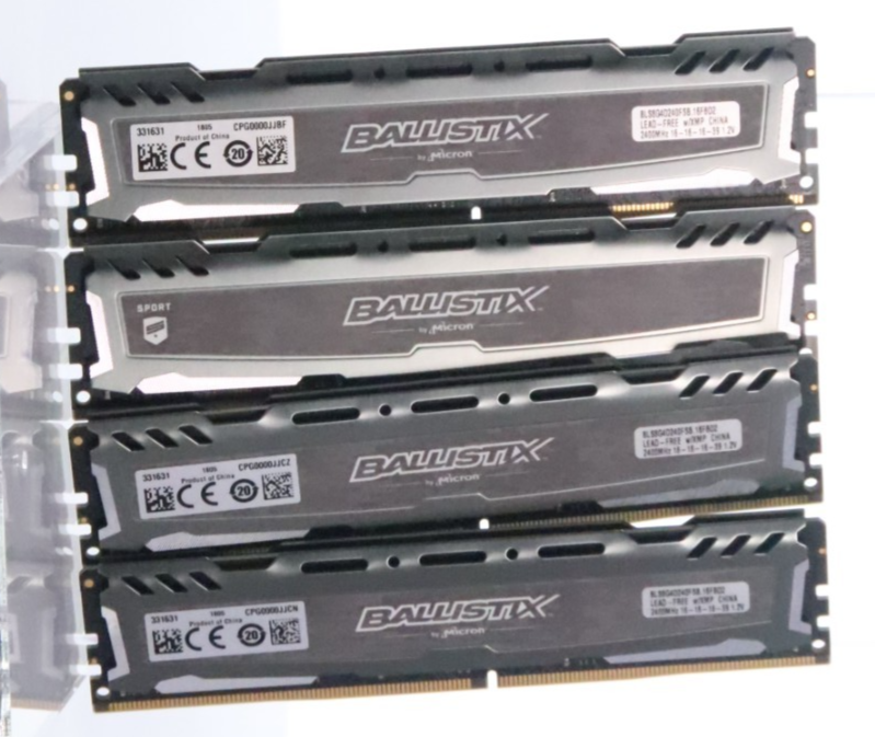 Lot of 4 Ballistix Sport 8GB DDR4-2400 288-Pin DIMM Desktop RAM BLS8G4D240FSB