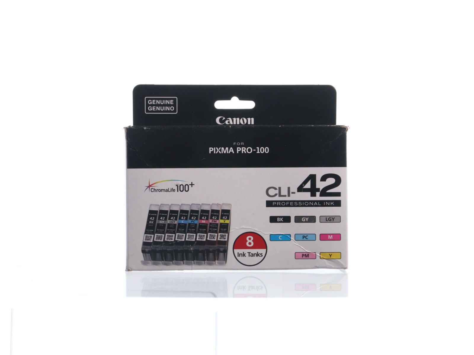 Genuine Canon CLI-42 (8 Colors BK, GY, LGY, C, PC, M, PM, Y) for PIXMA Pro-100