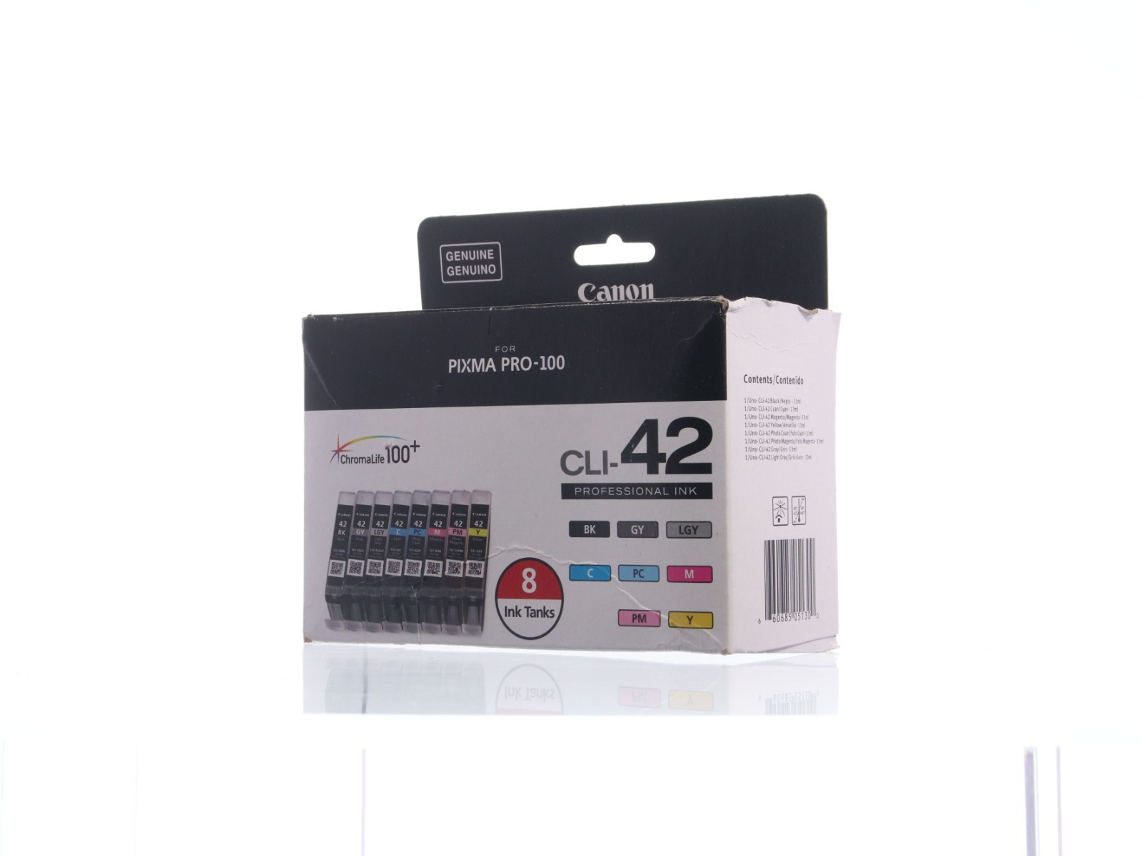Genuine Canon CLI-42 (8 Colors BK, GY, LGY, C, PC, M, PM, Y) for PIXMA Pro-100 - Image 2