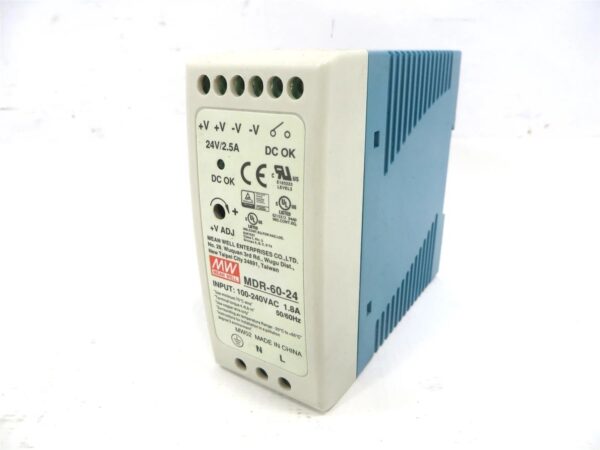LOT OF 7 MEAN WELL MDR-60-24 Power Supply 24 VDC 2.5A